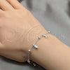 Sterling Silver Charm Bracelet, Grape and Ball Design, Polished, Silver Finish, 03.409.0113.08 (01 MM Thickness, 8 Inches Length)
