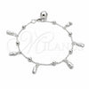 Sterling Silver Charm Bracelet, Grape and Ball Design, Polished, Silver Finish, 03.409.0113.08 (01 MM Thickness, 8 Inches Length)