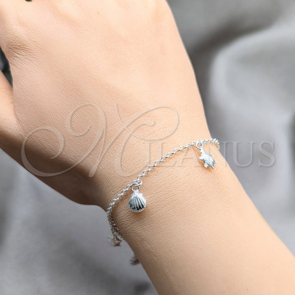 Sterling Silver Bracelet — Charm Bracelet Turtle and Shell Design Polished 03. — alternate product view — SKU 158017 | Plata 925 brazalete — Charm Bracelet Turtle and Shell diseño pulido 03. — SKU 158017