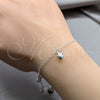 Sterling Silver Charm Bracelet, Turtle Design, Polished, Silver Finish, 03.409.0123.08 (01 MM Thickness, 8 Inches Length)