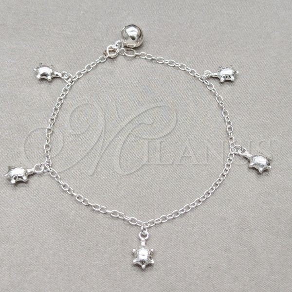 Sterling Silver Bracelet — Charm Bracelet Turtle Design Polished 03. 01 MM — main product view — SKU 158026 | Plata 925 brazalete — Charm Bracelet Turtle diseño pulido 03. 01 MM — SKU 158026