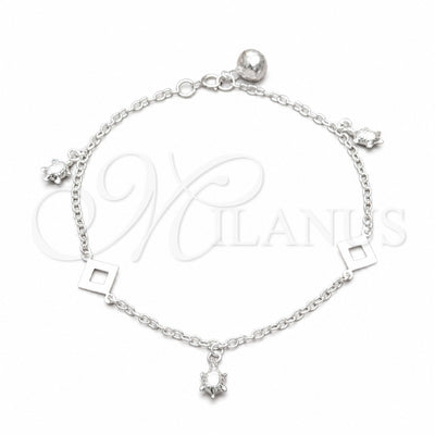 Sterling Silver Charm Bracelet, Turtle Design, Polished, Silver Finish, 03.409.0129.07 (01 MM Thickness, 7 for wholesale, main product view