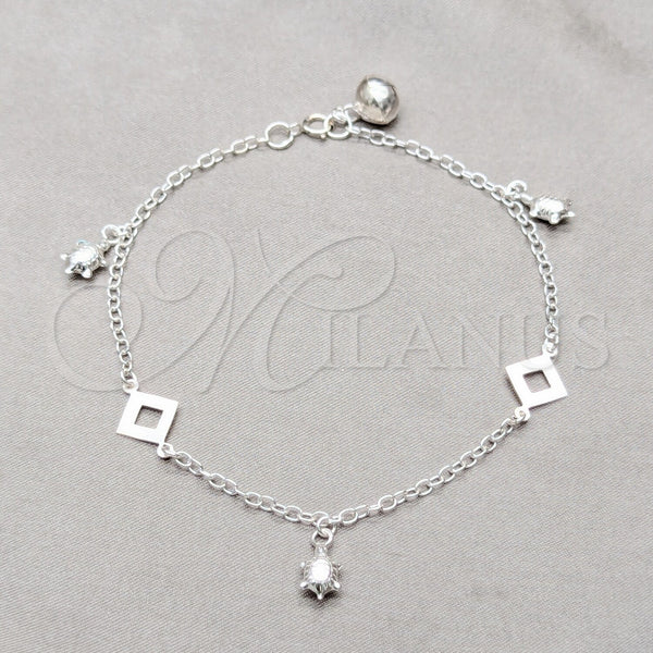 Sterling Silver Bracelet — Charm Bracelet Turtle Design Polished 03. 01 MM — main product view — SKU 158033 | Plata 925 brazalete — Charm Bracelet Turtle diseño pulido 03. 01 MM — SKU 158033