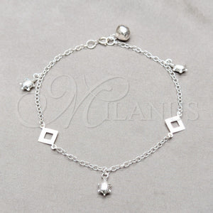 Sterling Silver Bracelet — Charm Bracelet Turtle Design Polished 03. 01 MM — main product view — SKU 158033 | Plata 925 brazalete — Charm Bracelet Turtle diseño pulido 03. 01 MM — SKU 158033
