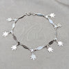 Sterling Silver Bracelet — Charm Bracelet Flower and Diamond Design Polished 03. — alternate product view — SKU 158034 | Plata 925 brazalete — Charm Bracelet flor and Diamond diseño pulido 03. — SKU 158034