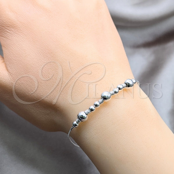 Sterling Silver Bracelet — Charm Bracelet Ball Design Polished 03. 01 MM — alternate product view — SKU 158037 | Plata 925 brazalete — Charm Bracelet Ball diseño pulido 03. 01 MM — SKU 158037