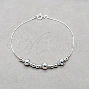 Sterling Silver Bracelet — Charm Bracelet Ball Design Polished 03. 01 MM — main product view — SKU 158037 | Plata 925 brazalete — Charm Bracelet Ball diseño pulido 03. 01 MM — SKU 158037