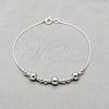 Sterling Silver Charm Bracelet, Ball Design, Polished, Silver Finish, 03.409.0133.07 (01 MM Thickness, 7 Inches Length)