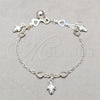 Sterling Silver Charm Bracelet, Heart and Grape Design, Polished, Silver Finish, 03.409.0136.07 (01 MM Thickness, 7 Inches Length)