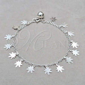 Sterling Silver Bracelet — Charm Bracelet Flower Design Polished 03. 01 MM — main product view — SKU 158041 | Plata 925 brazalete — Charm Bracelet flor diseño pulido 03. 01 MM — SKU 158041