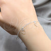 Sterling Silver Charm Bracelet, Heart Design, Polished, Silver Finish, 03.409.0138.07 (01 MM Thickness, 7 Inches Length)