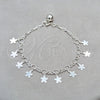 Sterling Silver Bracelet — Charm Bracelet Flower Design Polished 03. 01 MM — alternate product view — SKU 158043 | Plata 925 brazalete — Charm Bracelet flor diseño pulido 03. 01 MM — SKU 158043