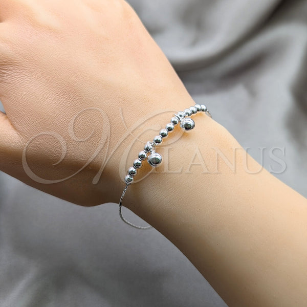 Sterling Silver Bracelet — Fancy Bracelet Ball Design Polished 03. 01 MM — alternate product view — SKU 158045 | Plata 925 brazalete — elegante Bracelet Ball diseño pulido 03. 01 MM — SKU 158045