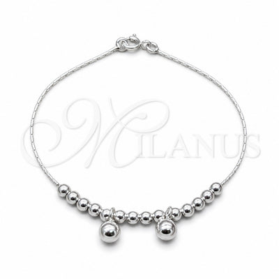 Sterling Silver Fancy Bracelet, Ball Design, Polished, Silver Finish, 03.409.0141.07 (01 MM Thickness, 7 Inches for wholesale, main product view