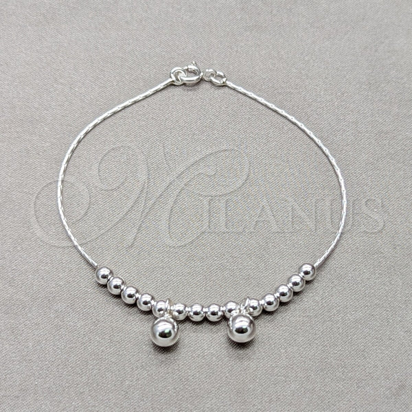 Sterling Silver Bracelet — Fancy Bracelet Ball Design Polished 03. 01 MM — main product view — SKU 158045 | Plata 925 brazalete — elegante Bracelet Ball diseño pulido 03. 01 MM — SKU 158045
