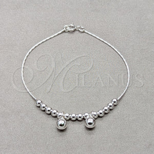 Sterling Silver Bracelet — Fancy Bracelet Ball Design Polished 03. 01 MM — main product view — SKU 158045 | Plata 925 brazalete — elegante Bracelet Ball diseño pulido 03. 01 MM — SKU 158045