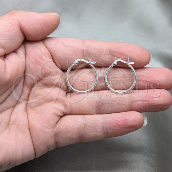 Sterling Silver Hoop Earrings — Small Hoop Polished 02. — alternate product view — SKU 158061 | Plata 925 aretes de aro — aro pequeño pulido 02. — SKU 158061