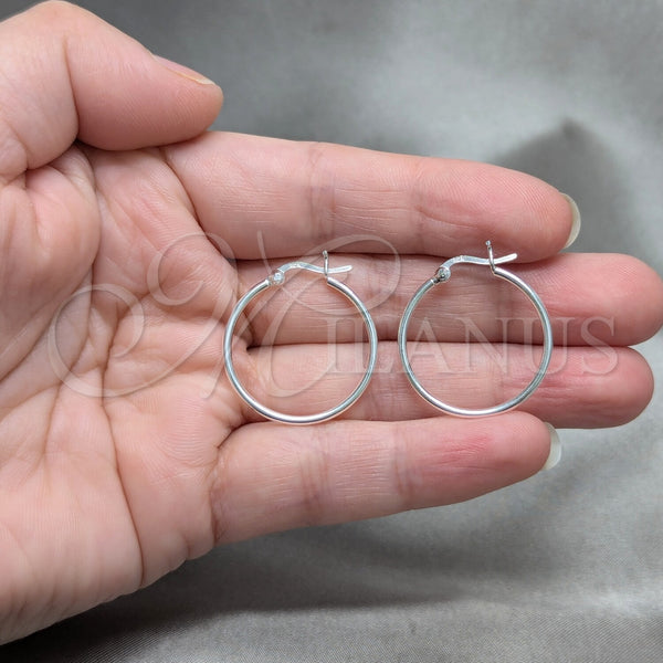 Sterling Silver Hoop Earrings — Small Hoop Polished 02. — alternate product view — SKU 158062 | Plata 925 aretes de aro — aro pequeño pulido 02. — SKU 158062