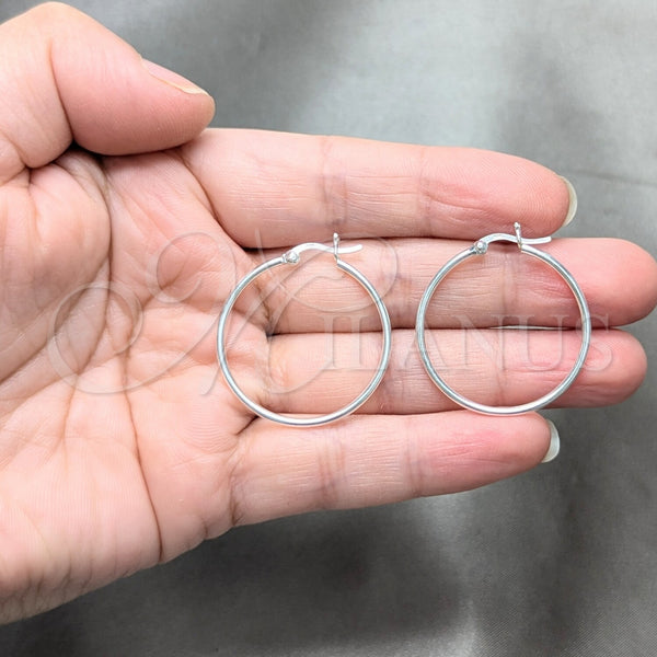 Sterling Silver Hoop Earrings — Small Hoop Polished 02. — alternate product view — SKU 158063 | Plata 925 aretes de aro — aro pequeño pulido 02. — SKU 158063