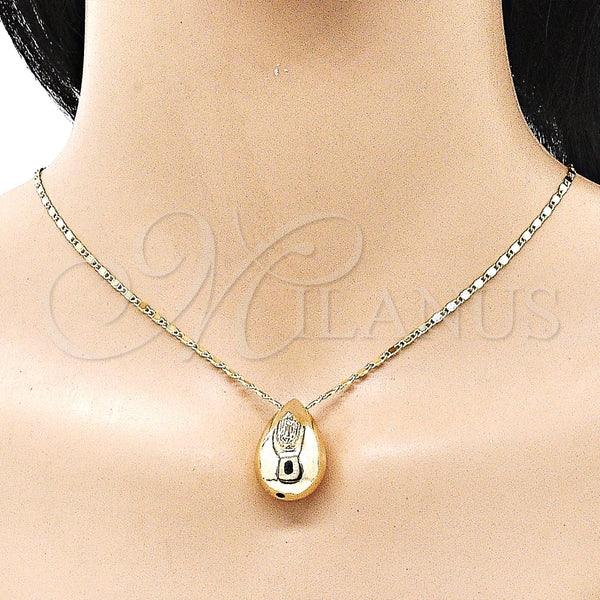 Gold Filled Necklace — Fancy Necklace Teardrop and Guadalupe Design Polished 04. — alternate product view — SKU 158067 | Oro Laminado collar — elegante Necklace Teardrop and Guadalupe diseño pulido 04. — SKU 158067