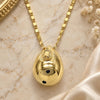 Oro Laminado Fancy Necklace, Gold Filled Style Teardrop and Guadalupe Design, Polished, Golden Finish, 04.253.0023.18 (02 MM Thickness, 18 Inches Length)