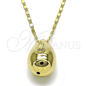 Gold Filled Necklace — Fancy Necklace Teardrop and Guadalupe Design Polished 04. — main product view — SKU 158067 | Oro Laminado collar — elegante Necklace Teardrop and Guadalupe diseño pulido 04. — SKU 158067