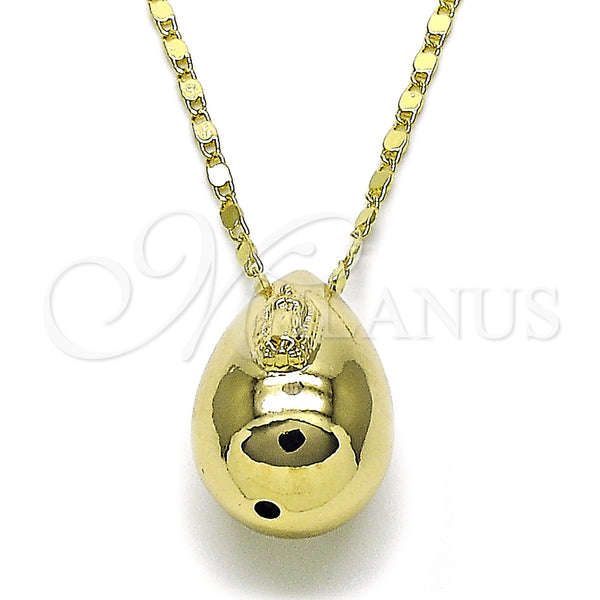Gold Filled Necklace — Fancy Necklace Teardrop and Guadalupe Design Polished 04. — main product view — SKU 158067 | Oro Laminado collar — elegante Necklace Teardrop and Guadalupe diseño pulido 04. — SKU 158067