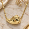 Oro Laminado Fancy Necklace, Gold Filled Style Teardrop and Guadalupe Design, Polished, Golden Finish, 04.253.0024.18 (02 MM Thickness, 18 Inches Length)