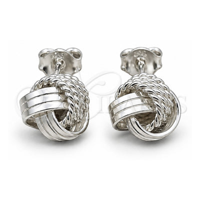 Sterling Silver Stud Earring, Love Knot Design, Polished, Silver Finish, 02.409.0024