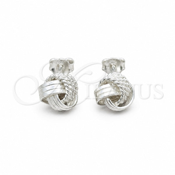 Sterling Silver Stud Earring, Love Knot Design, Polished, Silver Finish, 02.409.0024