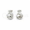 Sterling Silver Stud Earring, Love Knot Design, Polished, Silver Finish, 02.409.0024