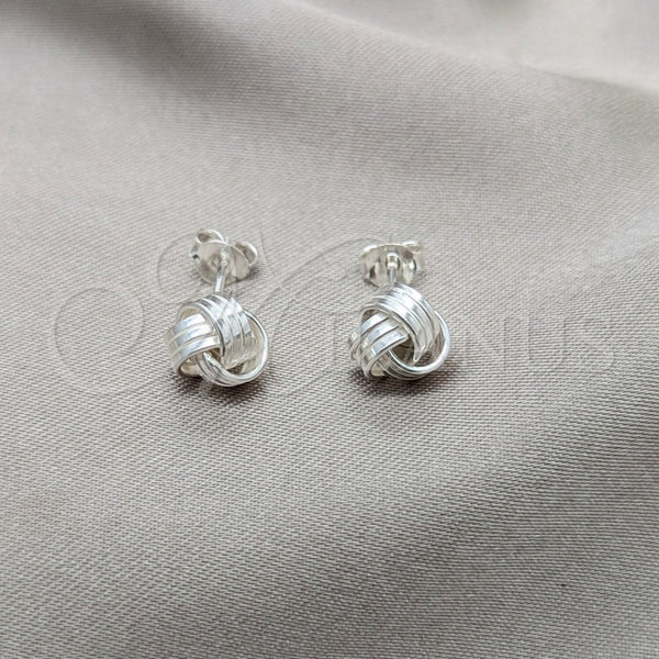 Sterling Silver Ring — Stud Earring Love Knot Design Polished 02. — main product view — SKU 158132 | Plata 925 anillo — Stud Earring Love Knot diseño pulido 02. — SKU 158132