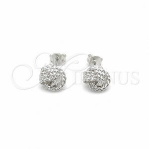 Sterling Silver Stud Earring, Love Knot Design, Polished, Silver Finish, 02.409.0026