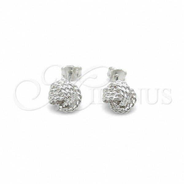 Sterling Silver Stud Earring, Love Knot Design, Polished, Silver Finish, 02.409.0026