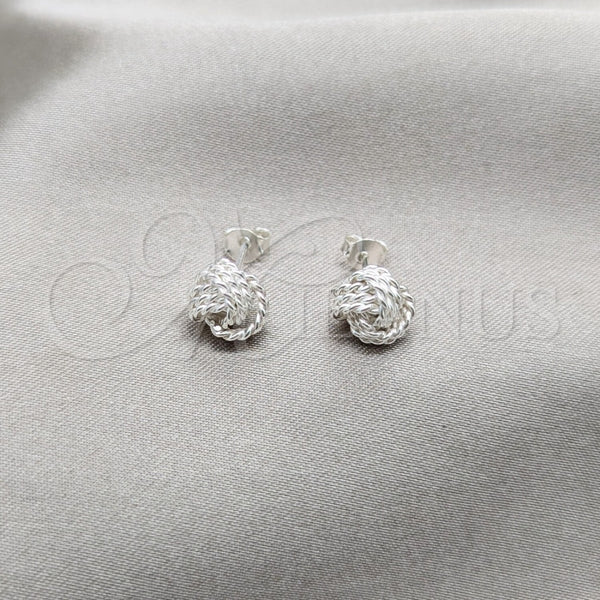 Sterling Silver Stud Earring, Love Knot Design, Polished, Silver Finish, 02.409.0026