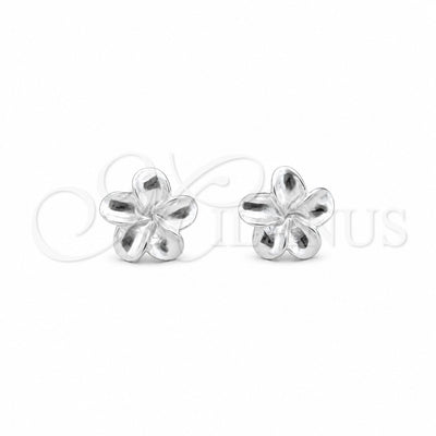 Sterling Silver Stud Earring, Flower Design, Polished, Silver Finish, 02.409.0029 for wholesale, main product view