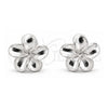 Sterling Silver Stud Earring, Flower Design, Polished, Silver Finish, 02.409.0029