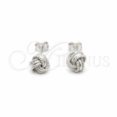 Sterling Silver Stud Earring, Love Knot Design, Polished, Silver Finish, 02.409.0030