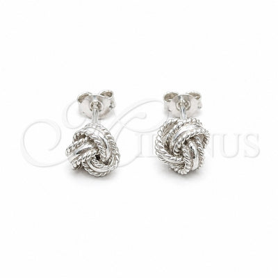 Sterling Silver Stud Earring, Love Knot Design, Polished, Silver Finish, 02.409.0031