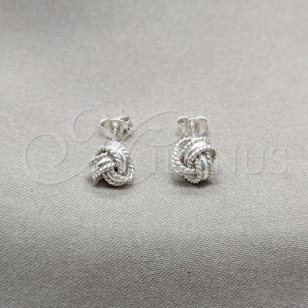 Sterling Silver Ring — Stud Earring Love Knot Design Polished 02. — main product view — SKU 158138 | Plata 925 anillo — Stud Earring Love Knot diseño pulido 02. — SKU 158138