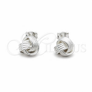 Sterling Silver Stud Earring, Love Knot Design, Polished, Silver Finish, 02.409.0032
