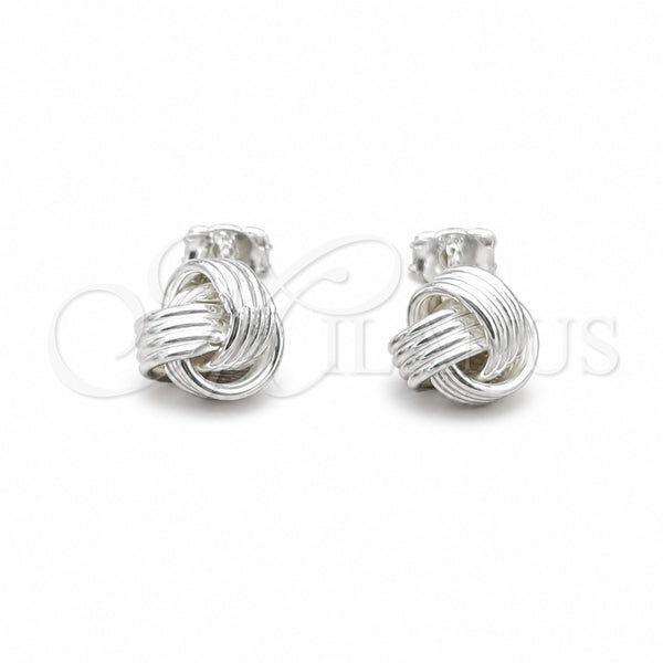 Sterling Silver Stud Earring, Love Knot Design, Polished, Silver Finish, 02.409.0032