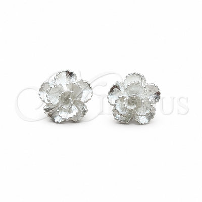 Sterling Silver Stud Earring, Flower Design, Polished, Silver Finish, 02.409.0033 for wholesale, main product view