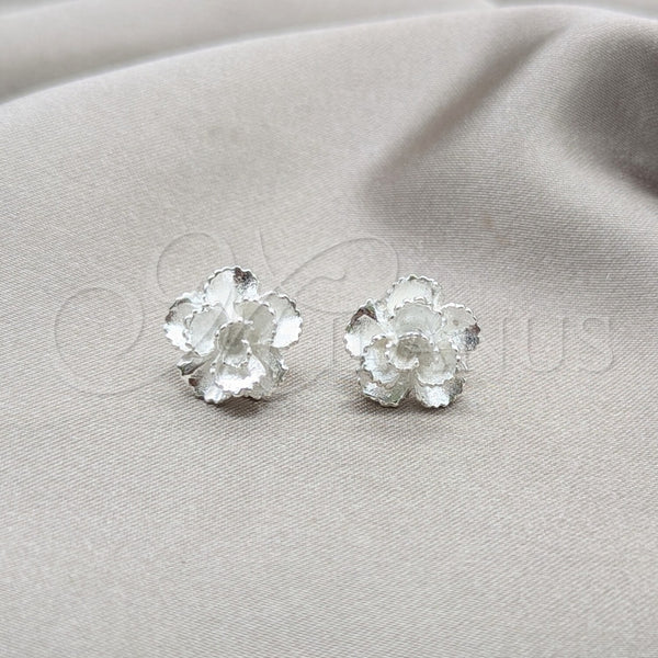 Sterling Silver Ring — Stud Earring Flower Design Polished 02. — main product view — SKU 158140 | Plata 925 anillo — Stud Earring flor diseño pulido 02. — SKU 158140