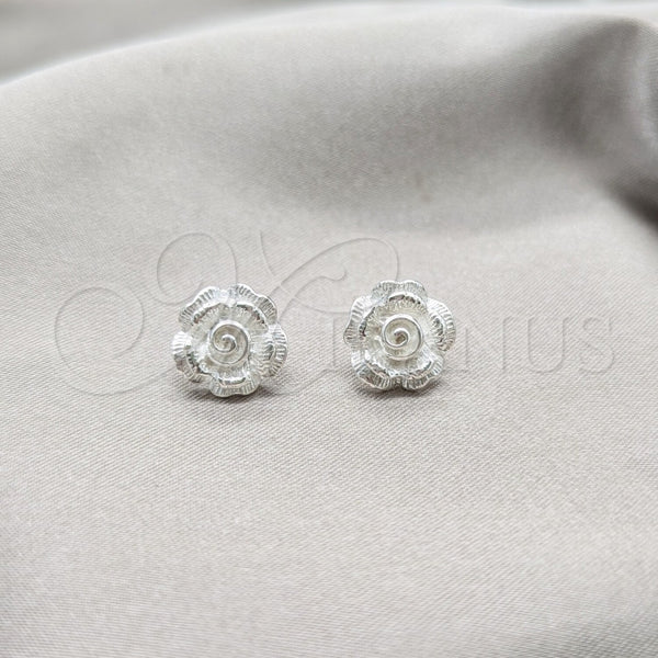 Sterling Silver Ring — Stud Earring Flower Design Polished 02. — alternate product view — SKU 158141 | Plata 925 anillo — Stud Earring flor diseño pulido 02. — SKU 158141
