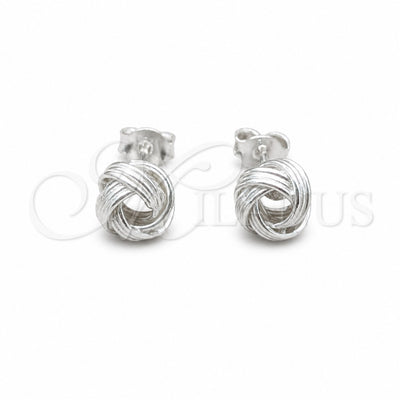 Sterling Silver Stud Earring, Love Knot Design, Polished, Silver Finish, 02.409.0035