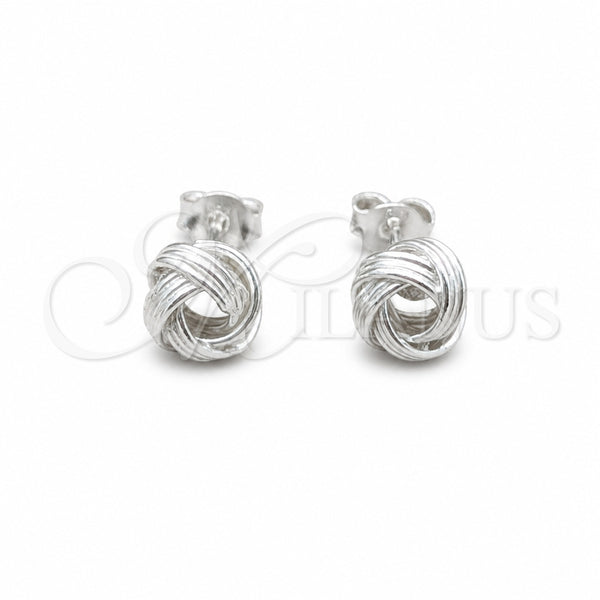 Sterling Silver Stud Earring, Love Knot Design, Polished, Silver Finish, 02.409.0035