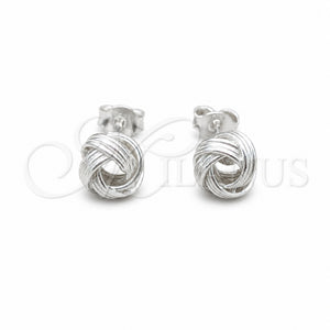 Sterling Silver Stud Earring, Love Knot Design, Polished, Silver Finish, 02.409.0035