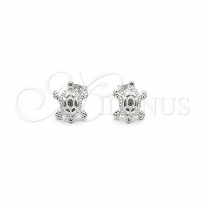 Sterling Silver Stud Earring, Turtle Design, Polished, Silver Finish, 02.409.0037 for wholesale, main product view