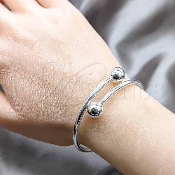 Sterling Silver Jewelry — Individual Bangle Ball Design Polished 07. 04 MM — alternate product view — SKU 158154 | Plata 925 joyería — Individual Bangle Ball diseño pulido 07. 04 MM — SKU 158154